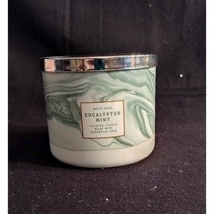 Bath and Body Works White Barn Large 3 Wick Eucalyptus Mint Scented Candle NEW!